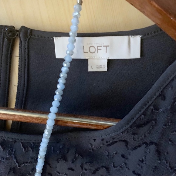 LOFT Charcoal grey leopard embossed tank - Picture 6 of 7